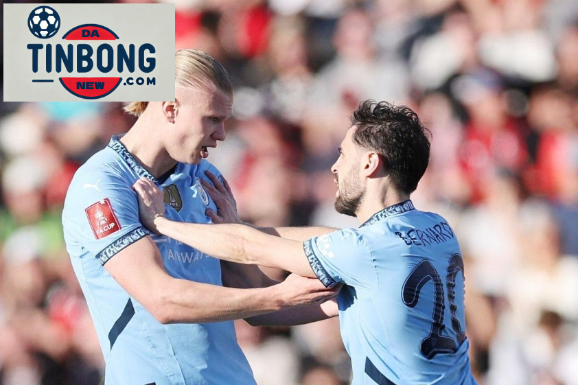 Haaland quân bình tỉ số cho Man City. Ảnh: Getty